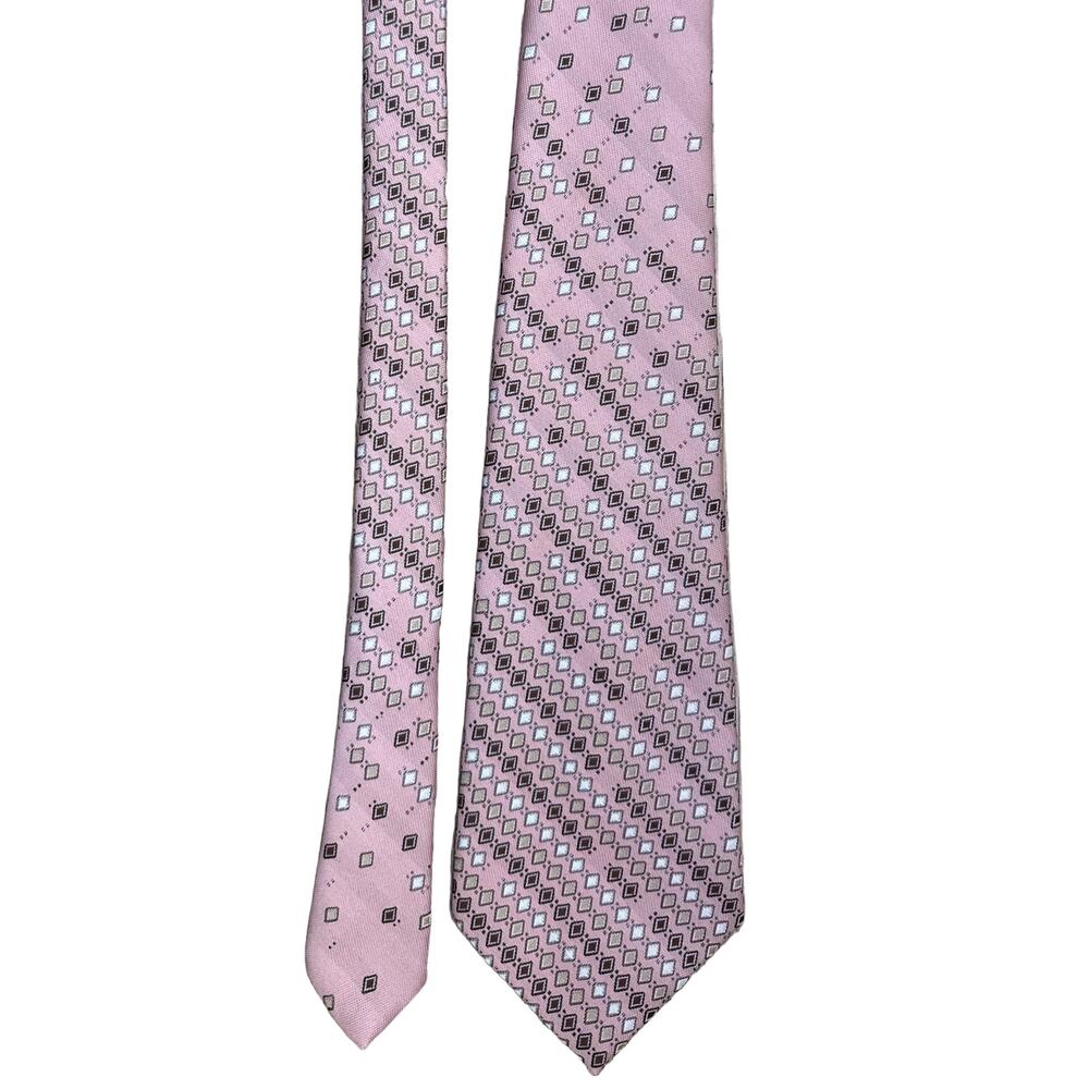 Vintage 70s Santavelli Wembley Mauve Diamond Pattern Wide Tie